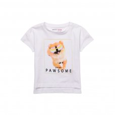 10TTEE 3K: White Pawsome T-Shirt (1-3 Years)